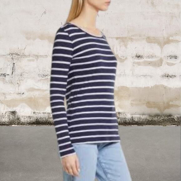 Caslon NWT Women's Nautical Long Sleeve Tee Size Medium - Picture 1 of 6